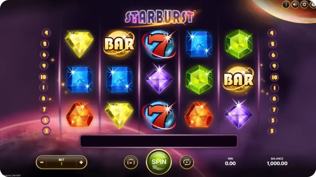Starburst slot basic rules and game mechanics illustration